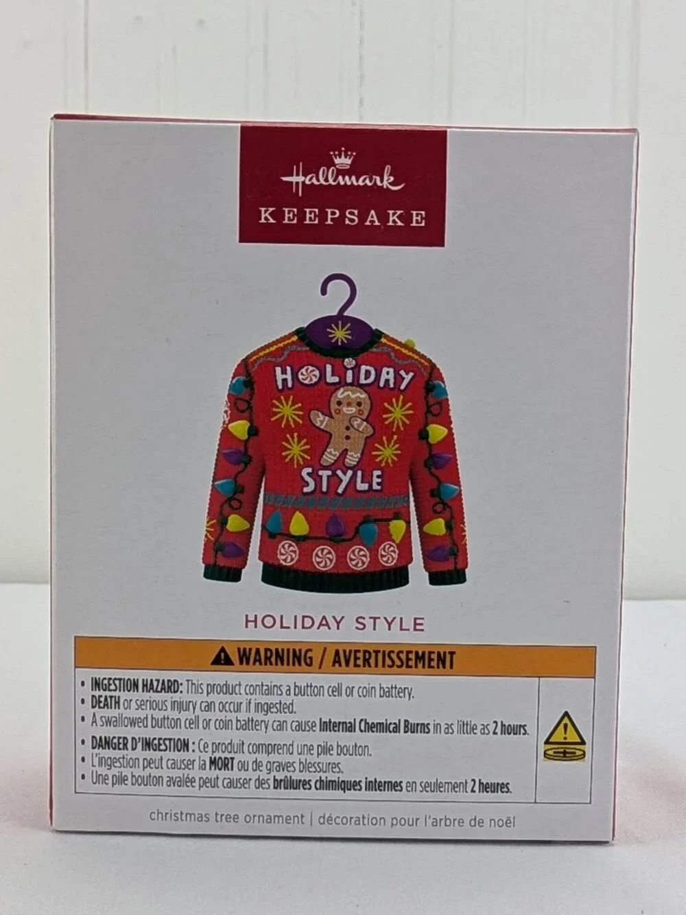 Hallmark Keepsake Ornament Holiday Style Ugly Sweater Magic Light Christmas New